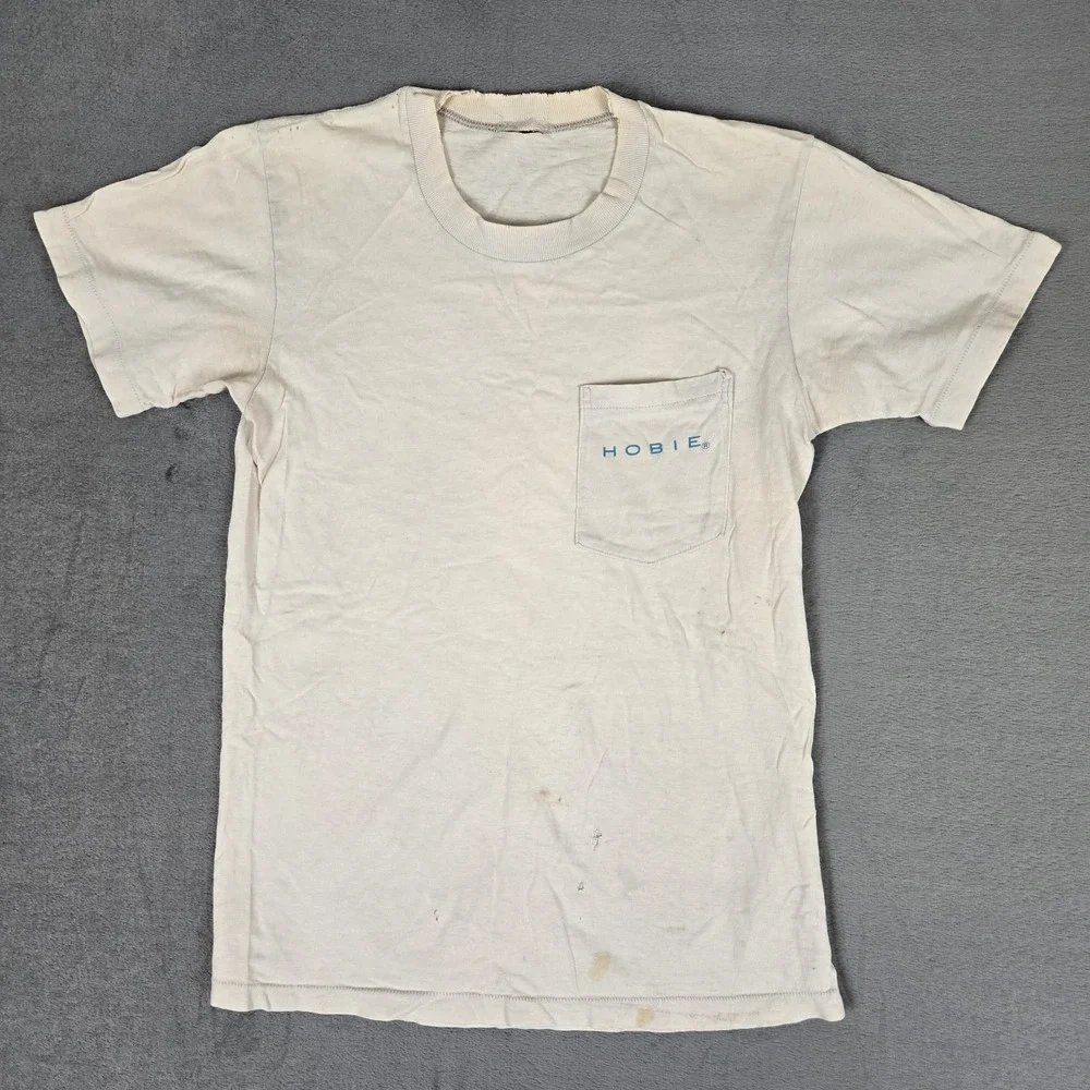 Vintage 80s HOBIE Shirt Mens Medium Beach Sailing Graphic Tee USA Single Stitch
